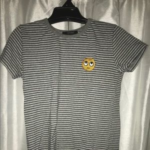 forever twenty one striped top with embroidery